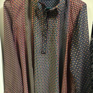 Gretchen Scott Patchwork Swing Blouse, Size Large